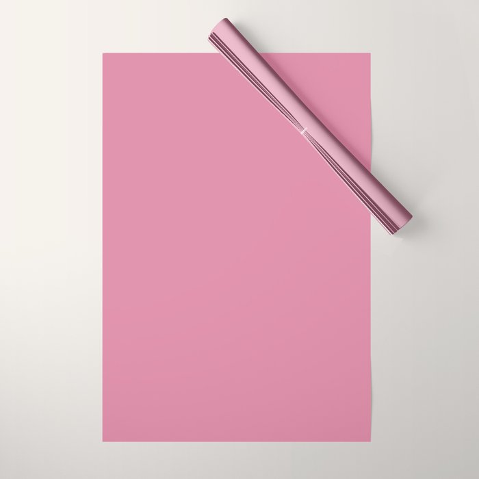 Bubble Gum Pink Solid Color Wrapping Paper Gallery Image 1