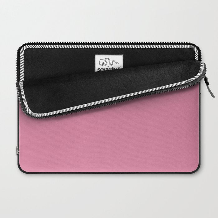 Bubble Gum Pink Solid Color Laptop Sleeve Gallery Image 2