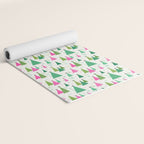 Mid-Century Modern Christmas Trees - Pink and Green Yoga Mat Gallery Image 2