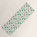 Mid-Century Modern Christmas Trees - Pink and Green Yoga Mat Gallery Image 1