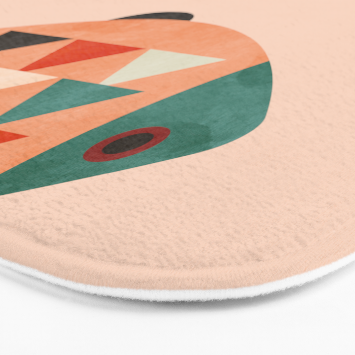 mid mod retro fishes pink Bath Mat Gallery Image 3