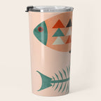 mid mod retro fishes pink Travel Mug Gallery Image 3