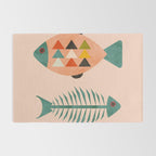 mid mod retro fishes pink Rug Gallery Image 2