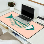 mid mod retro fishes pink Desk Mat Gallery Image 2