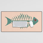 mid mod retro fishes pink Desk Mat Gallery Image 1