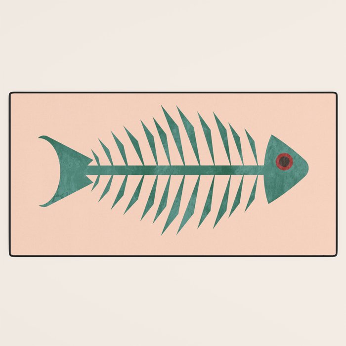 mid mod retro fishes pink Desk Mat Gallery Image 3
