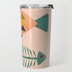 mid mod retro fishes pink Travel Mug Gallery Image 2