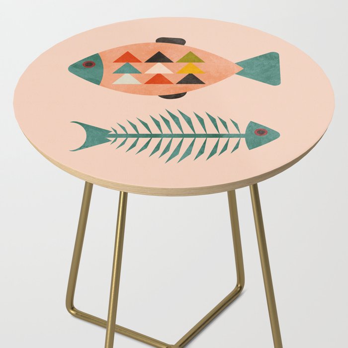 mid mod retro fishes pink Side Table Gallery Image 2