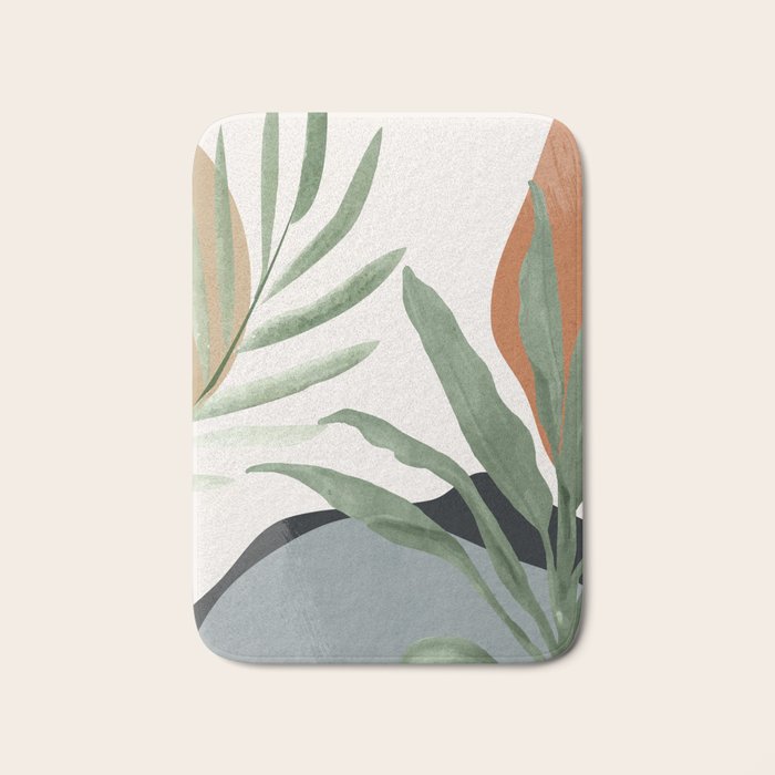Abstract Art Tropical Leaves 10 Bath Mat Gallery Image 1