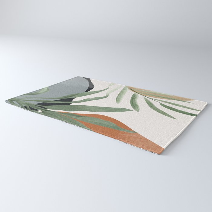 Abstract Art Tropical Leaves 10 Rug Gallery Image 3