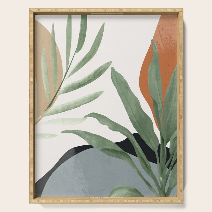 Abstract Art Tropical Leaves 10 Serving Tray Gallery Image 1