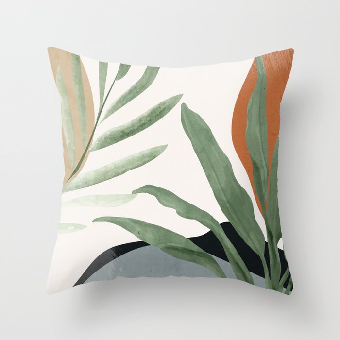 Abstract Art Tropical Leaves 10 Throw Pillow Gallery Image 6
