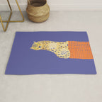 Relaxing Leopard - Orange and Very Peri Rug Gallery Image 1