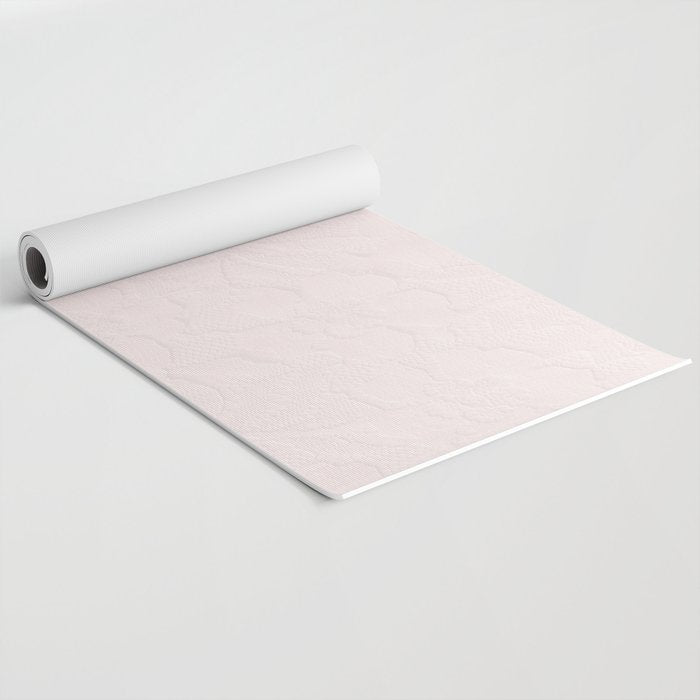 Elegant vintage blush pink french floral lace Yoga Mat Gallery Image 2