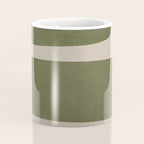 Abstract Minimalist Artwork Olive Green Black Coffee Mug Gallery Image 4