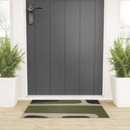 Abstract Minimalist Artwork Olive Green Black Welcome Mat Gallery Image 3