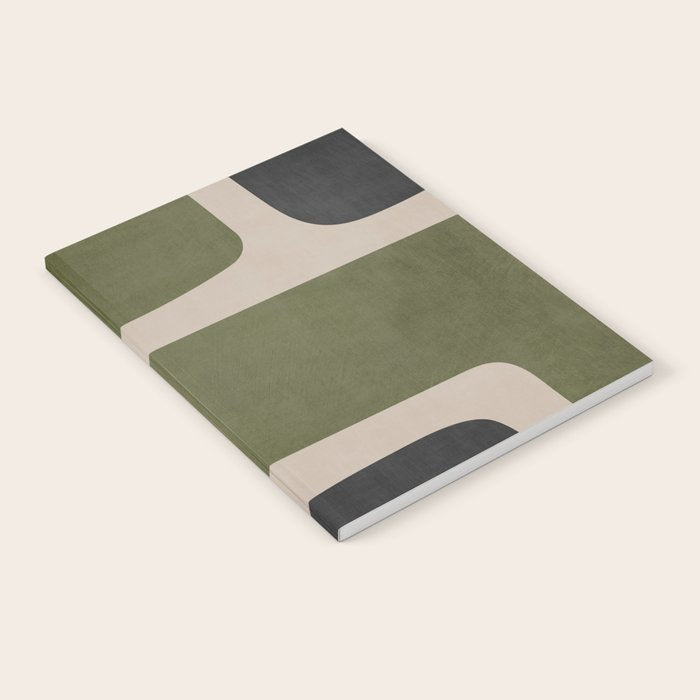 Abstract Minimalist Artwork Olive Green Black Notebook Gallery Image 2