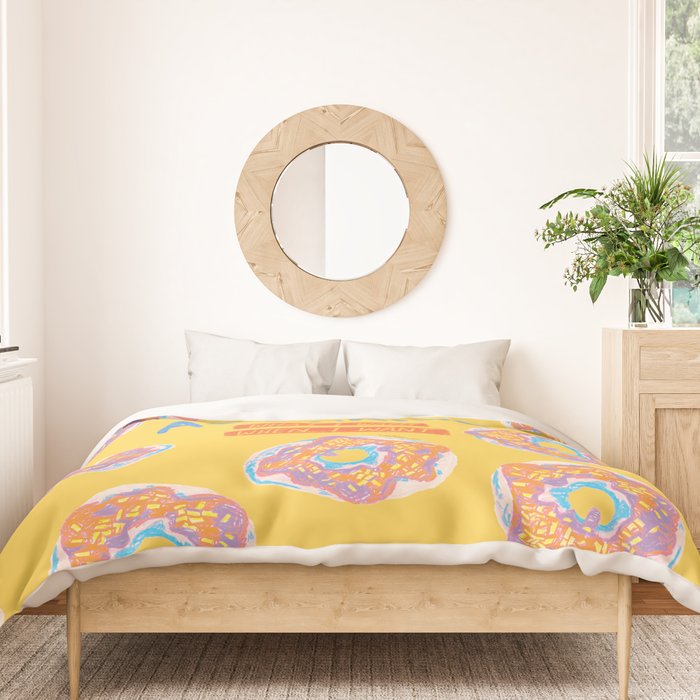 Aquarius Confidence in Buttercup Yellow | Zodiac Series Duvet Cover Gallery Image 3
