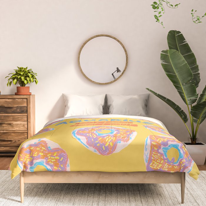 Aquarius Confidence in Buttercup Yellow | Zodiac Series Comforter Gallery Image 3