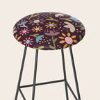 Ditsy Daisy Floral on Burgundy Stool Gallery Image 2