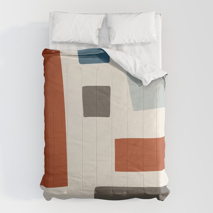 Abstract Shapes Burnt Orange Gray Blue Comforter Gallery Image 6