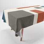 Abstract Shapes Burnt Orange Gray Blue Tablecloth Gallery Image 1