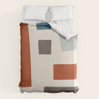 Abstract Shapes Burnt Orange Gray Blue Duvet Cover Gallery Image 6