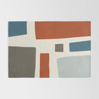 Abstract Shapes Burnt Orange Gray Blue Rug Gallery Image 2