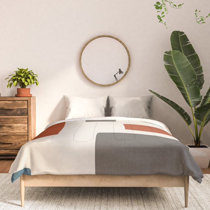 Abstract Shapes Burnt Orange Gray Blue Comforter Gallery Image 3