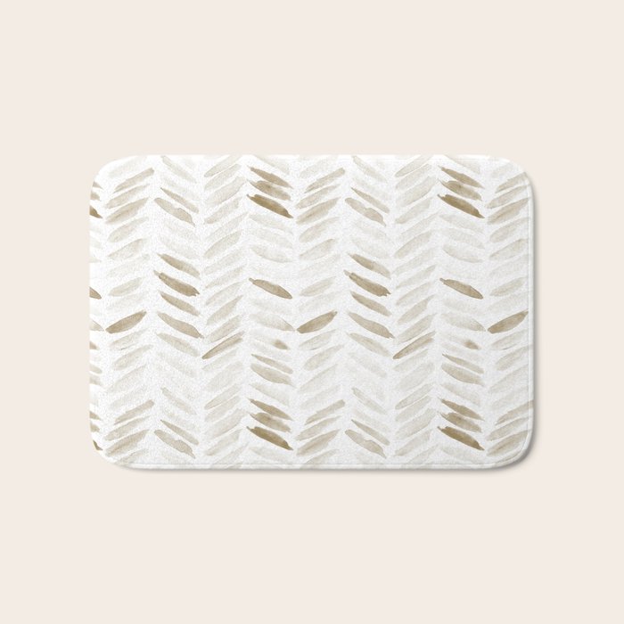 Boho herringbone in coffee shades - watercolor chevron  Bath Mat Gallery Image 1