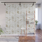 Boho herringbone in coffee shades - watercolor chevron  Wall Mural Gallery Image 1