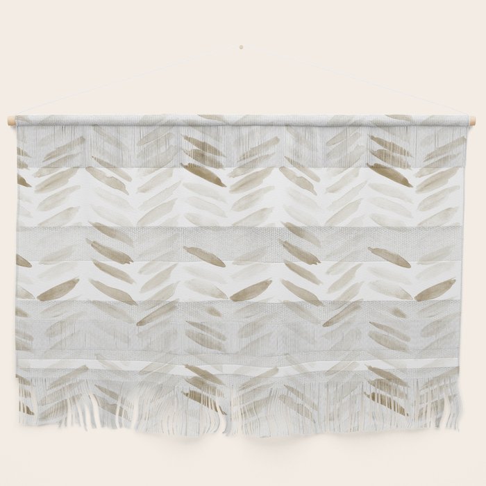 Boho herringbone in coffee shades - watercolor chevron  Wall Hanging Gallery Image 1