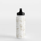 Boho herringbone in coffee shades - watercolor chevron  Water Bottle Gallery Image 3
