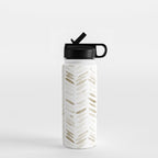 Boho herringbone in coffee shades - watercolor chevron  Water Bottle Gallery Image 1