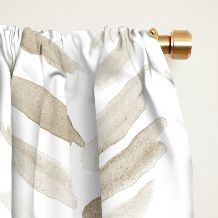 Boho herringbone in coffee shades - watercolor chevron  Window Curtain Gallery Image 2