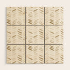 Boho herringbone in coffee shades - watercolor chevron  Wood Wall Art Gallery Image 1