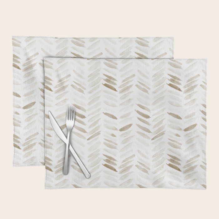 Boho herringbone in coffee shades - watercolor chevron  Placemat Gallery Image 1