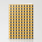 Checkered Multicolor Pattern XIV Yellow and Navy Blue Stationery Card Gallery Image 2