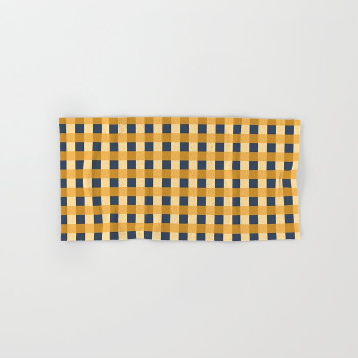 Checkered Multicolor Pattern XIV Yellow and Navy Blue Bath Towel Gallery Image 1