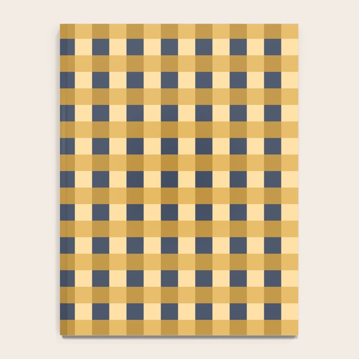 Checkered Multicolor Pattern XIV Yellow and Navy Blue Notebook Gallery Image 4