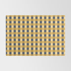 Checkered Multicolor Pattern XIV Yellow and Navy Blue Rug Gallery Image 2