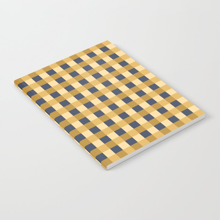 Checkered Multicolor Pattern XIV Yellow and Navy Blue Notebook Gallery Image 2