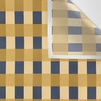 Checkered Multicolor Pattern XIV Yellow and Navy Blue Wall Tapestry Gallery Image 3