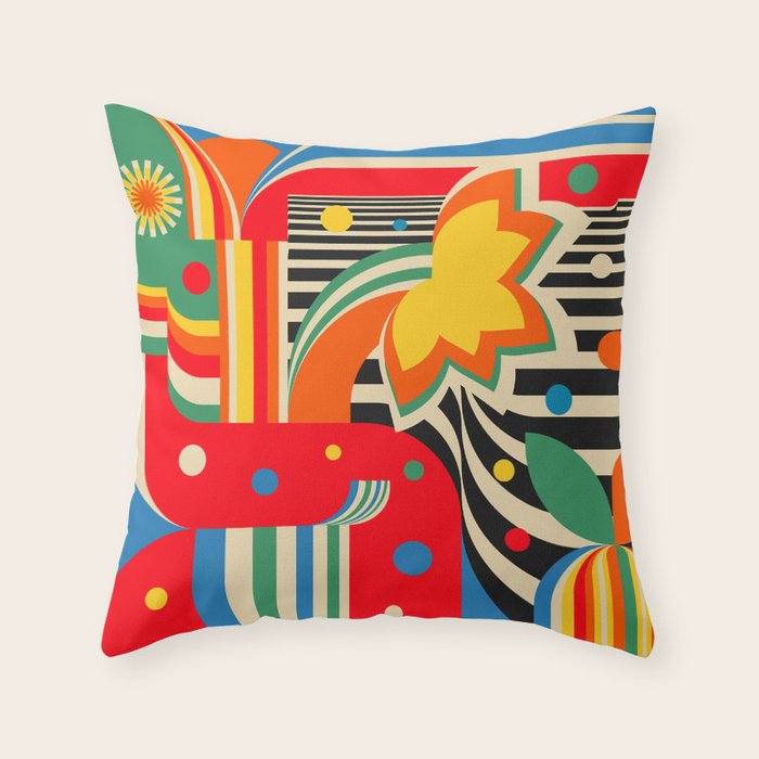 Colorful Landscape Throw Pillow Gallery Image 1