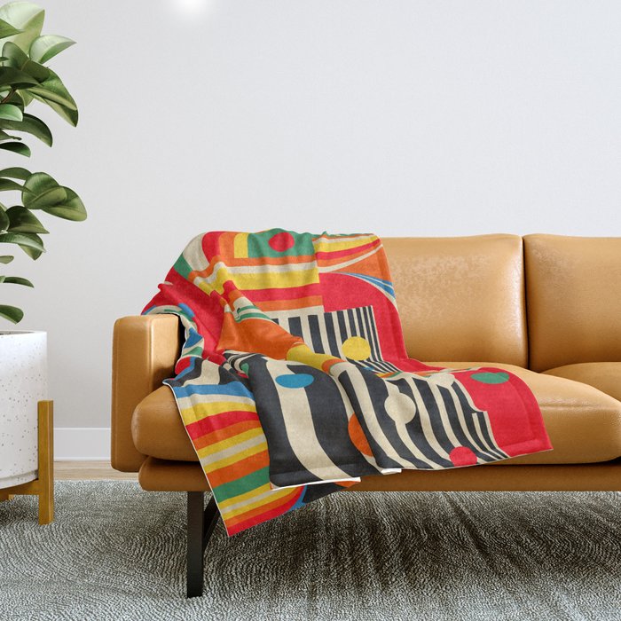 Colorful Landscape Throw Blanket Gallery Image 1