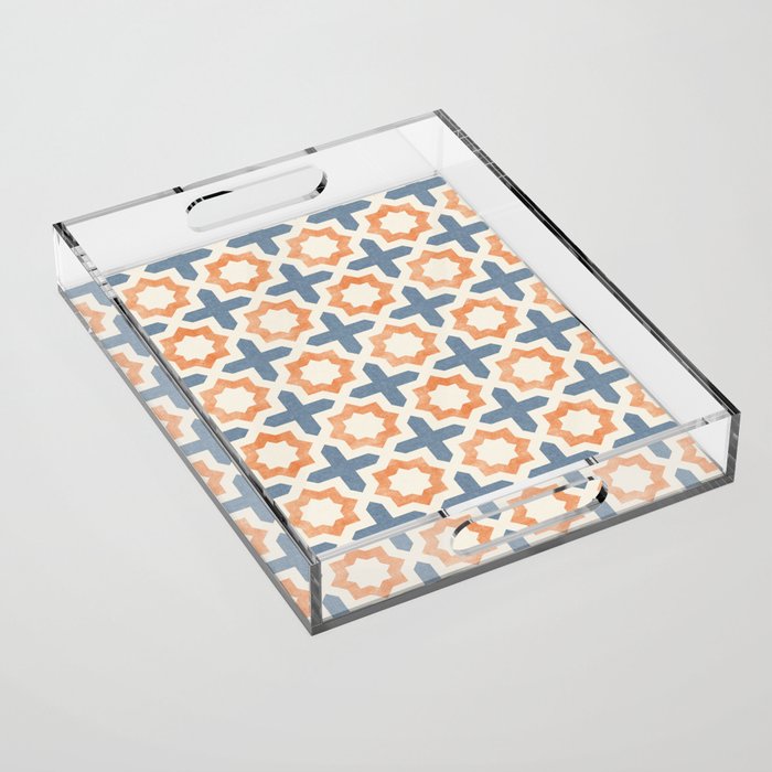 river stars - tangerine and blue Acrylic Tray Gallery Image 1