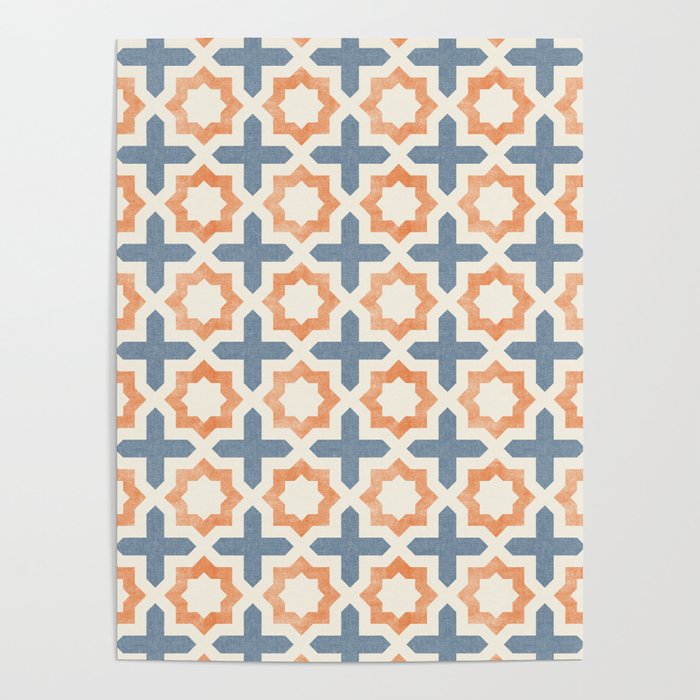 river stars - tangerine and blue Poster Gallery Image 4