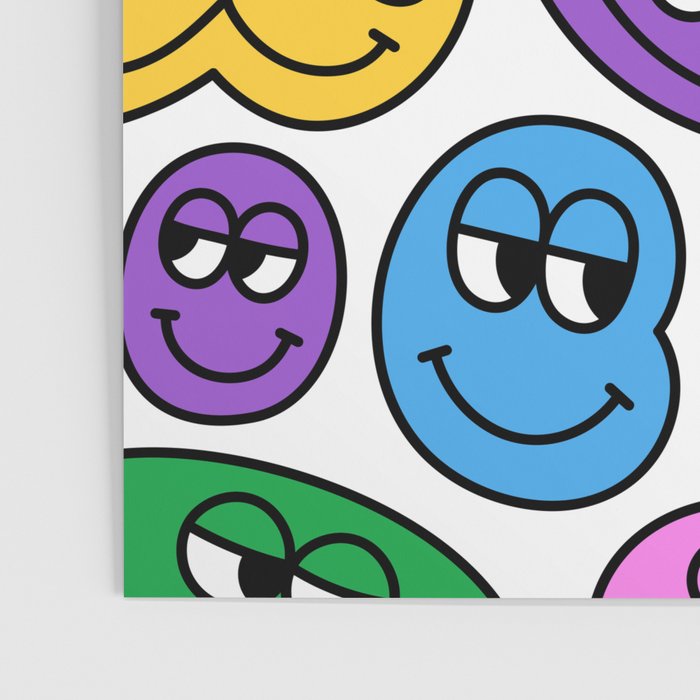Funny happy face cartoon art pattern Poster Gallery Image 3