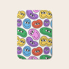 Funny happy face cartoon art pattern Bath Mat Gallery Image 1