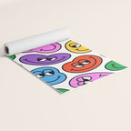 Funny happy face cartoon art pattern Yoga Mat Gallery Image 2